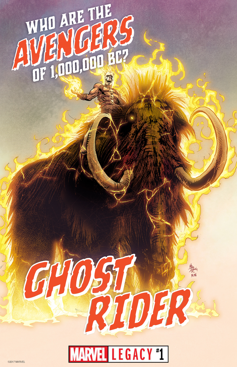 Illustration for article titled Prehistoric Ghost Rider Has the Coolest, Most Batshit Ride for the Marvel Legacy Event